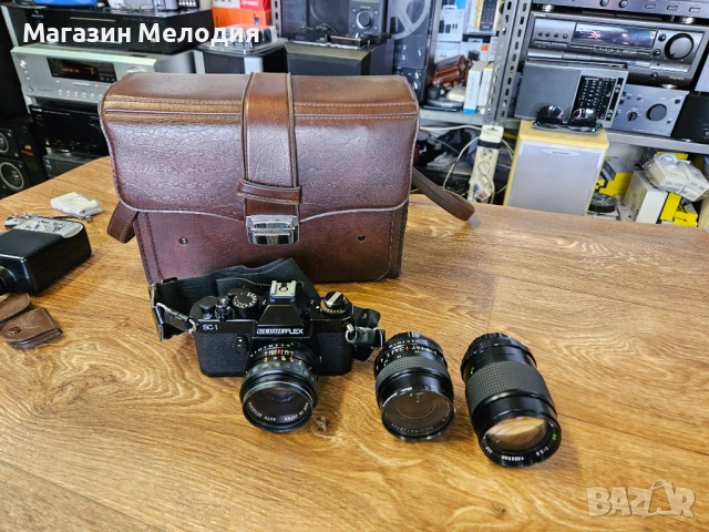 Ретро фотокомплект Revueflex SC1 + Обективи, Светкавица и Самоснимачка Haka Autoknips II, снимка 12 - Фотоапарати - 54710954