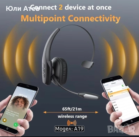 Безжична слушалка с микрофон, снимка 4 - Слушалки, hands-free - 54885672