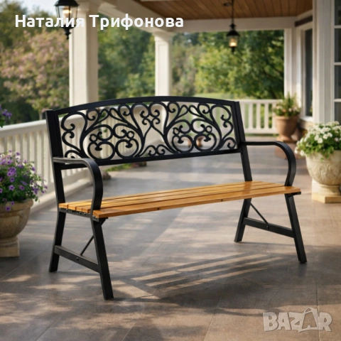 Елегантна градинска пейка GARDEN LINE – здрава болтова конструкция, снимка 4 - Градински мебели, декорация  - 54173312