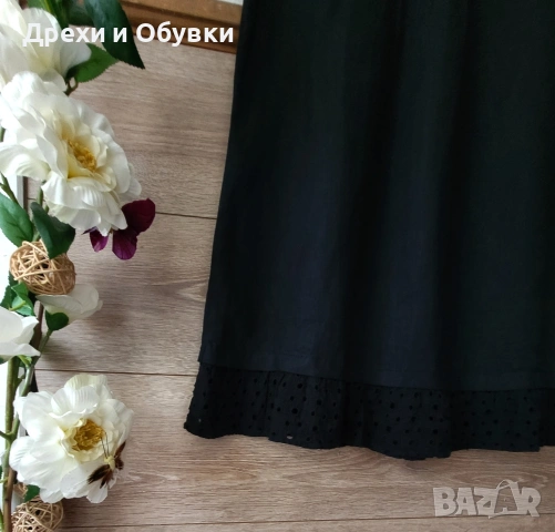 Черна ленена рокля туника , снимка 4 - Рокли - 54608838