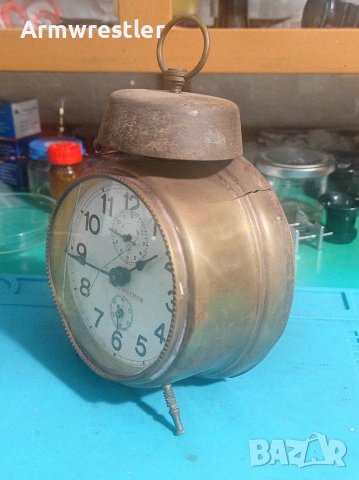 Стар Немски Механичен Часовник Будилник Junghans , снимка 4 - Антикварни и старинни предмети - 54000954