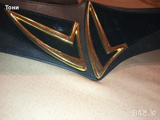 GINA TRICOT Оригинален Шведски Дамски Колан от Естествена Кожа и Натурален Велур , снимка 4 - Колани - 54393571