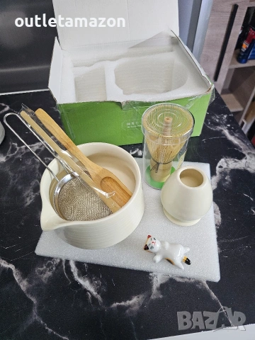Комплект аксесоари за чай Matcha Zree, 7 части, бамбукова бъркалка,