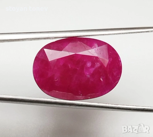 РЯДКО СЪКРОВИЩЕ – 10.54 карата ярък Hot Pinkish Red рубин от Мозамбик!, снимка 7 - Други - 54803383