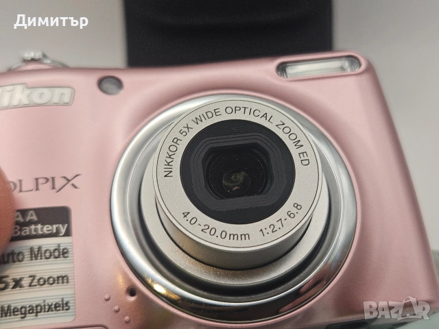 Nikon Coolpux L23 pink 10mp 5x zoom digital photo camera дигитален фотоапарат камера, снимка 10 - Фотоапарати - 54734916