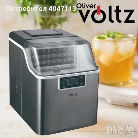 Ледогенератор Oliver Voltz, 170W, 22кг/24ч, 3.2 л, 24 квадратни кубчета за цикъл работа, Инокс, снимка 2 - Други - 55339615