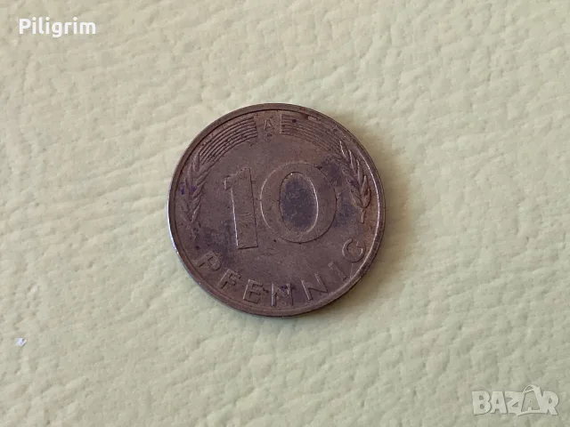 Германия 10 пфениг 1991 г. «А».