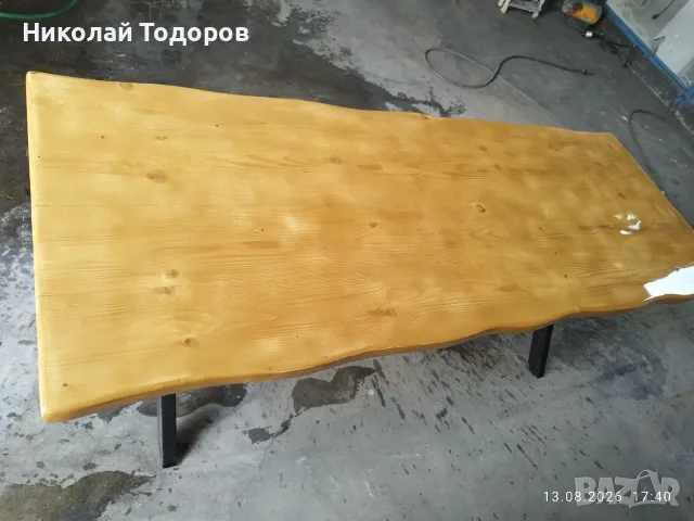 Маса от масив бял бор  2м/75, снимка 3 - Маси - 55656229