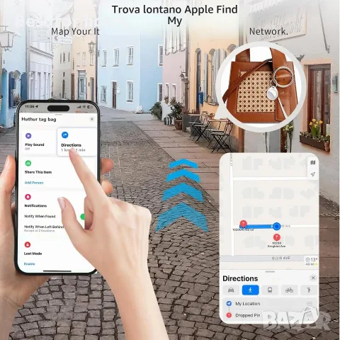QCOQ® Air Tags Локатор с 4 броя, Bluetooth Smart Tracker, съвместим с приложението Apple Where is , снимка 5 - Аксесоари за Apple - 55604043