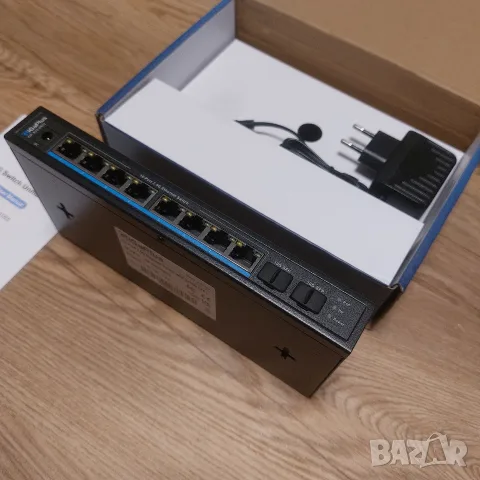 Нов 10-портов 2.5G Суич GiGaPlus (8 x 2.5G RJ45 + 2 x 10G SFP+) Метален / Безшумен, снимка 4 - Суичове - 55346889