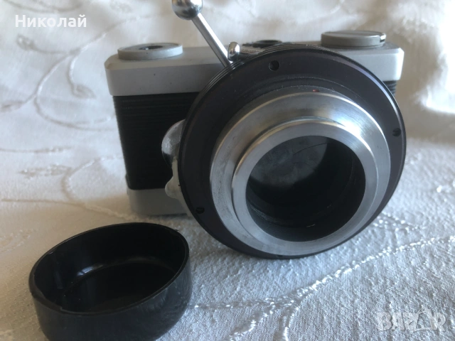  Микроскопски фотоапарат Carl Zeiss Jena Werra с микроскопски адаптер, лентов, от 60-те, чисто нов 