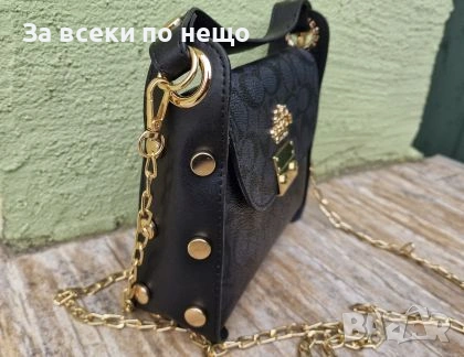 Coach Дамска Черна Кожена Чанта С Едно Голямо Отделение Код malkite-29557, снимка 2 - Чанти - 55042084