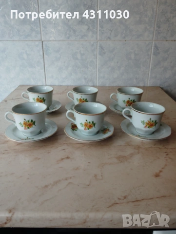 Три български  сервиза чаши за кафе 