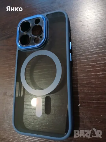 полупрозрачен кейс с MagSafe магнит и цветна рамка (съвместим с iPhone 15 Pro), снимка 2 - Калъфи, кейсове - 55606319