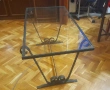 Метална маса със стъклен плот 50/100/50см, снимка 2