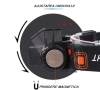 FL 61 Челник с регулируема LED и COB яркост, магнитен клипс и USB зареждане, 100m обхват, 1200mAh, снимка 7