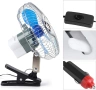 Мощен вентилатор за кола/камион с щипка - 6 инча 12V/24V, снимка 2