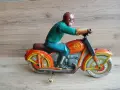Стара руска ламаринена играчка моторист. , снимка 3