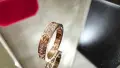 CARTIER Love Band Rose Gold Paved Diamonds Small Model Унисекс Пръстен, снимка 7