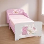 Детско легло Peppa Pig 140x70 см с ламелна основа – Розово легло с Пепа Пиг, замък и еднорог, снимка 1