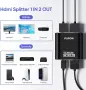 HDMI суич 2 към 1 / Сплитер 1 към 2 Pupow 4K, двупосочен, алуминиев корпус, снимка 2