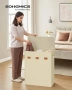 Кош за пране SONGMICS с 3 отделения, 160 л, с капак, 5 етикета, подвижна и переща се вътрешна торба, снимка 2