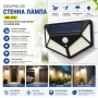 Соларна LED стенна лампа BK-100 със сензор за движение, 100 LED, IP65 водоустойчива, външна градинск, снимка 1