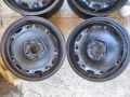 Оригинални VW стоманени джанти 14" 5x100 ET35 + тасове Sparco, снимка 5