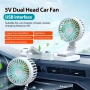 Преносим вентилатор за кола 12V/24V с две глави и USB, 2 скорости, регулируемо въртене на 360°, идеа, снимка 3