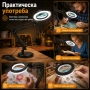 Професионална голяма настолна лупа с LED осветление четене за шиене гоблени стъклена бродиране лед, снимка 3