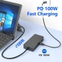 Докинг станция Rocketek SH701C USB-C 12 в 1 100W PD, снимка 2