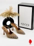 Gucci Дамски Бежови Обувки На Ток Гучи Код SK1419, снимка 1