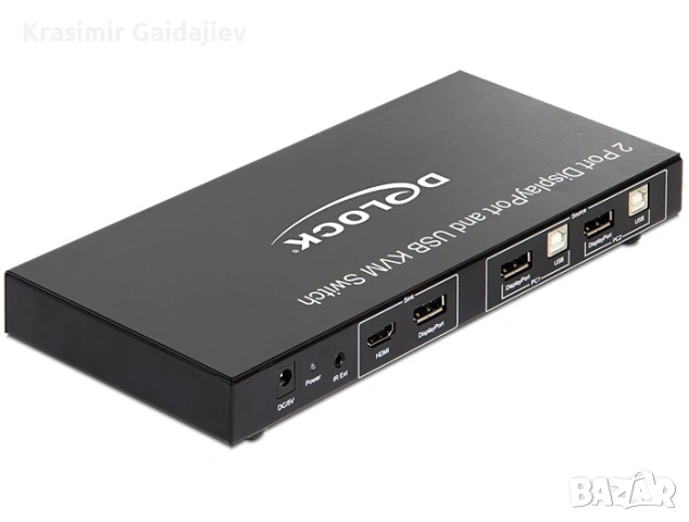 DeLock 2-портов DisplayPort и USB KVM превключвател / KVM / USB превключвател / USB / 2 x KVM / USB , снимка 5 - Кабели и адаптери - 54819907