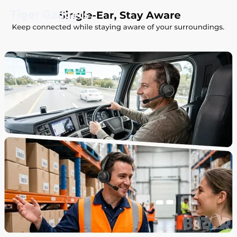 Nuroum HP31S (3rd Gen) Bluetooth слушалка с микрофон, USB донгъл, зарядна база, Noise Cancelling, снимка 9 - Bluetooth слушалки - 55313694