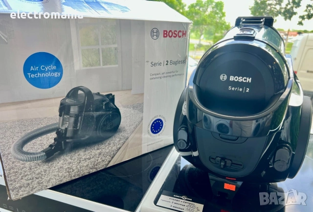ЧИСТО НОВА!!! прахосмукачка с контейнер Bosch Serie 2 Bagless, снимка 4 - Прахосмукачки - 54511175