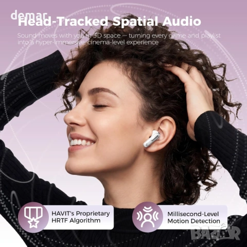 HAVIT Bluetooth 6.0 слушалки, ANC шумопотискане, 40 часа батерия, ENC микрофони, IP54, снимка 7 - Bluetooth слушалки - 54924040