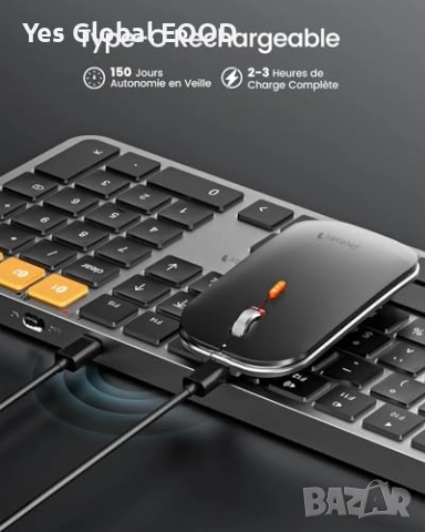 ProtoArc KM100-A Bluetooth клавиатура и мишка, снимка 4 - Клавиатури и мишки - 54630269