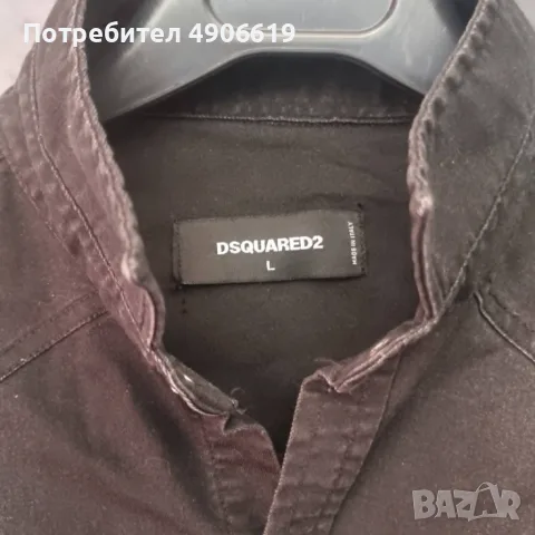 Ефектна дънкова риза Dsquared2 (Размер L) – Slim Fit / Протрит ефект / Като нова!, снимка 6 - Ризи - 55542032
