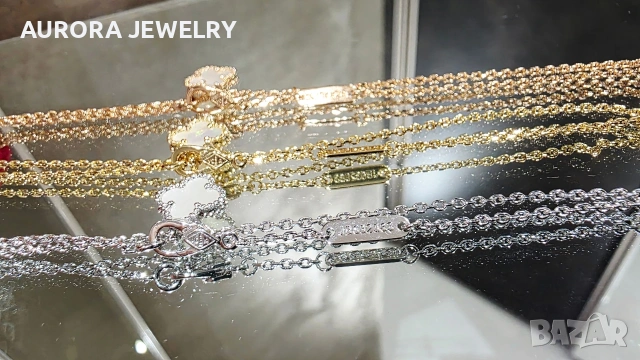 Van Cleef & Arpels VCA Gold Mother of Pearl Sweet Alhambra Clover Дамско Колие, снимка 10 - Колиета, медальони, синджири - 54309303
