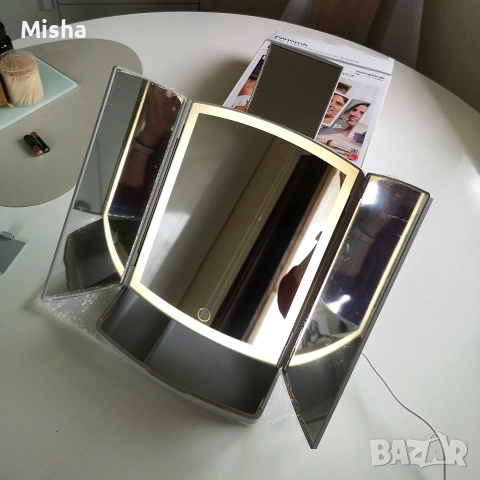 3-в-1 LED козметичен органайзер със сгъваемо огледало, InnovaGoods, снимка 3 - Други - 54395543