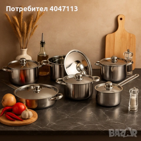 Професионален комплект тенджери Zeiplteir - 12 части, снимка 2 - Съдове за готвене - 54835725