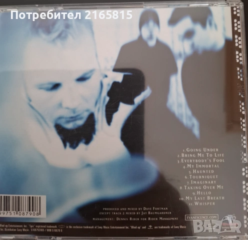 Evanescence  Fallen  cd album, снимка 2 - CD дискове - 54547409