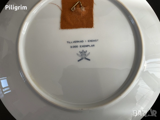 Коледна чиния «Julen 1990«, Riges (Хальмстад, Швеция., снимка 3 - Колекции - 55178814