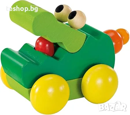 Крокодил Zoolini, гризалка и скърцаща играчка, 8 см