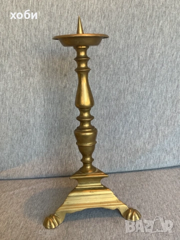 стар бронзов свещник, снимка 2 - Антикварни и старинни предмети - 54100606