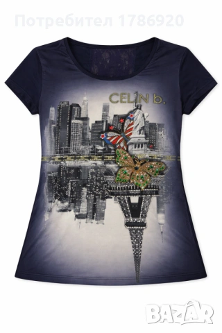 Ефектна дамска тениска "CELIN b." - размер M
