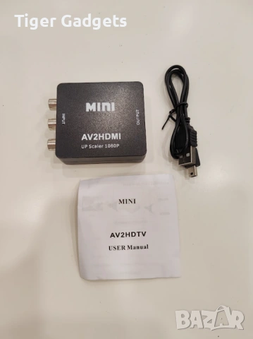 Mini AV към HDMI конвертор 1080P AV2HDMI Up Scaler адаптер, снимка 7 - Кабели и адаптери - 54278570