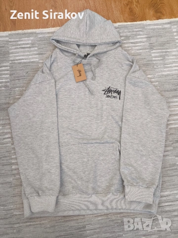 Stussy London Hoodie - Сиво, Размер L/XL - Нов с етикет, снимка 2 - Суичъри - 54320353