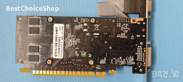Видеокарта QTHREE GeForce 210 - 1GB DDR3 HDMI DVI VGA 64-битова – Low Profile, снимка 5 - Видеокарти - 54934376