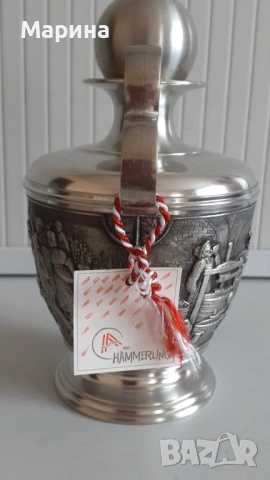 Комплект за ракия от калай Antik*Vintage  #129, снимка 4 - Антикварни и старинни предмети - 54538726